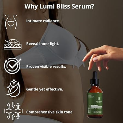 Lumi Bliss Brightening Serum for Pigmentation, Dark Spots, Tanning, Uneven Skin Tone | Bikini, Underarm, Neck & Inner Thigh Care | Fragrance-Free | For Women & Men | 50 ml