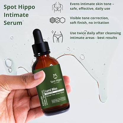 Lumi Bliss Brightening Serum for Pigmentation, Dark Spots, Tanning, Uneven Skin Tone | Bikini, Underarm, Neck & Inner Thigh Care | Fragrance-Free | For Women & Men | 50 ml