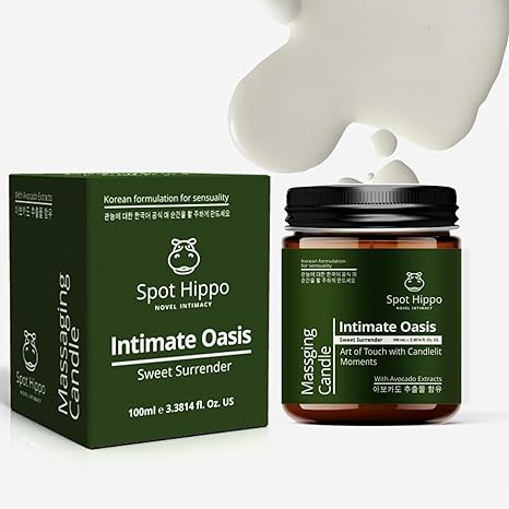 Hydrating Massage Candle (Sweet Surrender) with Avocado Oil, Rosehip Oil & Vitamin E – for Skin Nourishment & Relaxation 100g