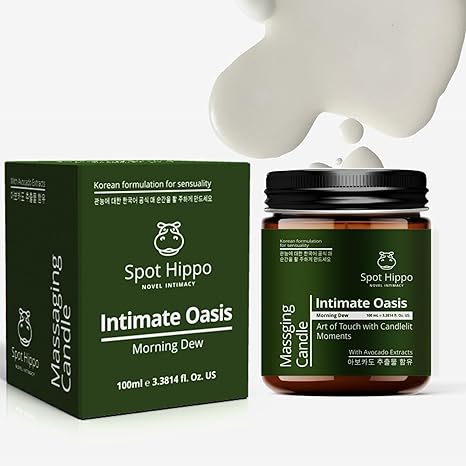 Hydrating Massage Candle - (Morning Dew) with Avocado Oil, Rosehip Oil & Vitamin E – for Skin Nourishment & Relaxation 100g