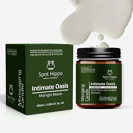 Hydrating Massage Candle (Midnight Bloom) with Avocado Oil, Rosehip Oil & Vitamin E – for Skin Nourishment & Relaxation 100g