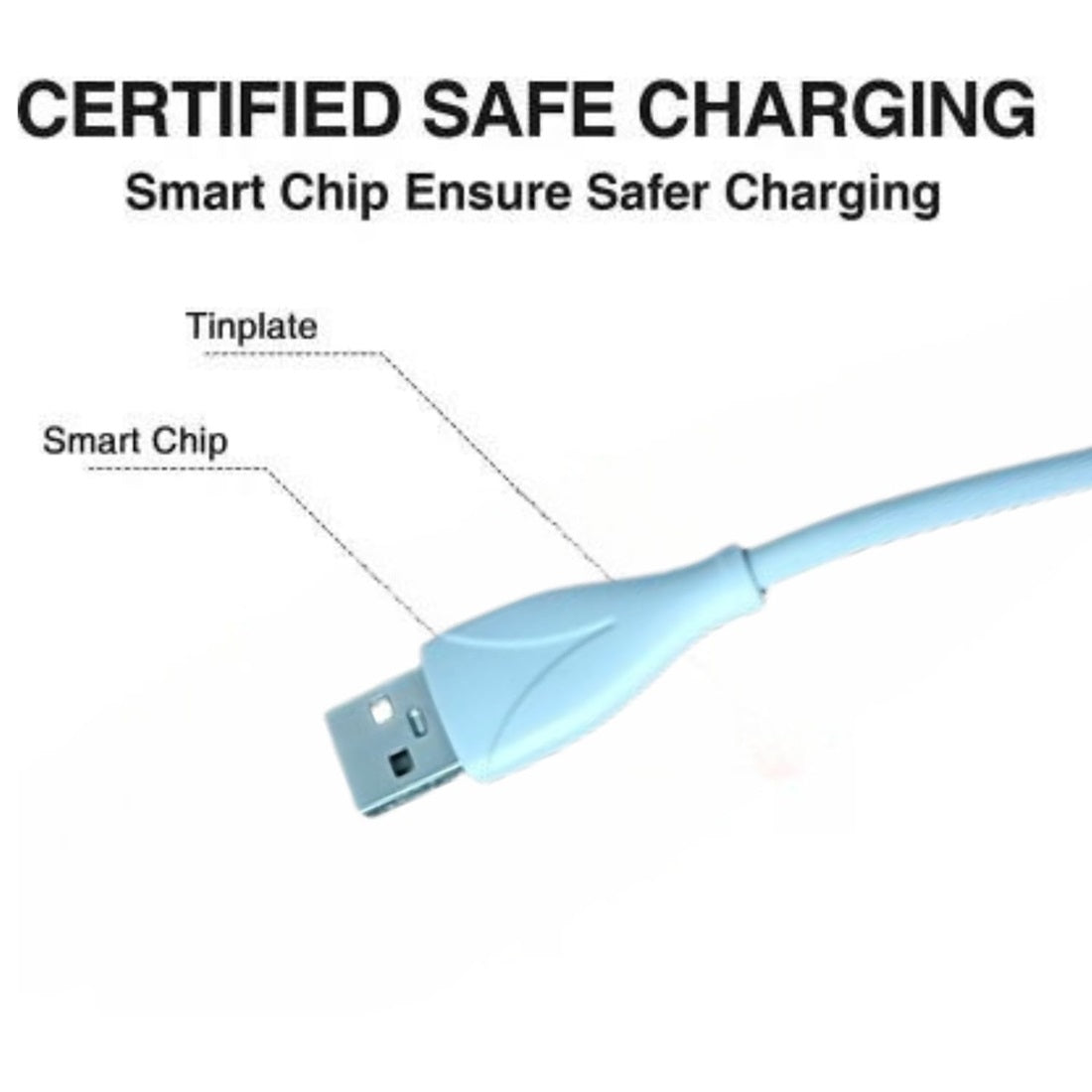Type B Charging Cable compatible with Android Phones/Tablets, 280mbps Data Transfer Speed, Made in India, Solero M241 Tangle-free USB Cable (Round, 1M, Skyblue) SD-Generic Data Cable-047